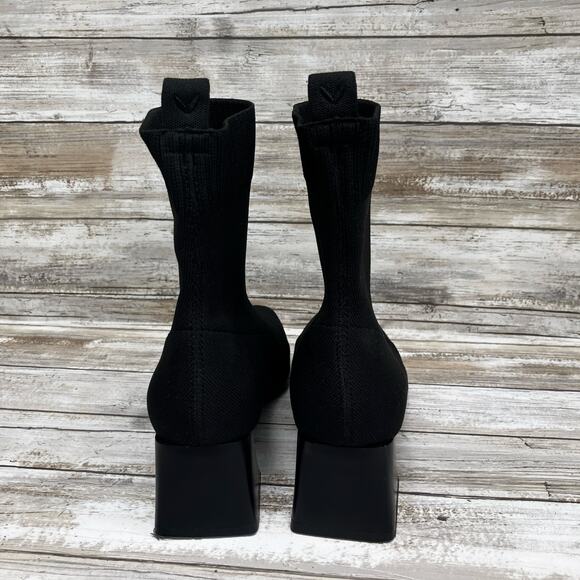 Vivaia Boots Sz 38/US 7 Regina Square Toe Ankle Bootie Block Heel Minimalist - Picture 4 of 12